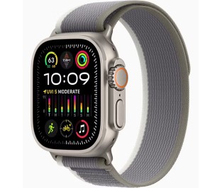 Apple Watch Ultra 2 49mm Titanium Case with Green/Gray Trail Loop (S/M)